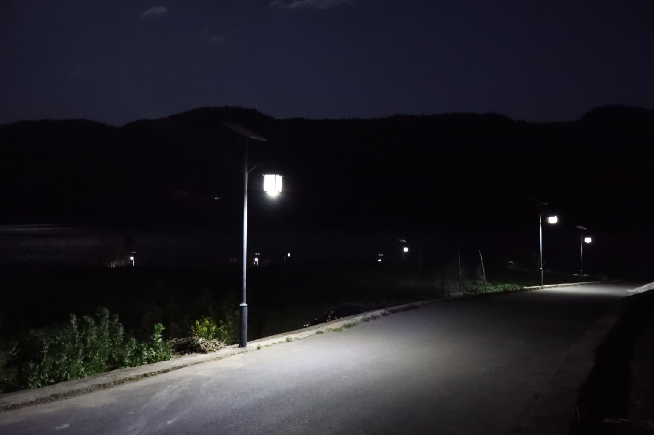 A field road at night